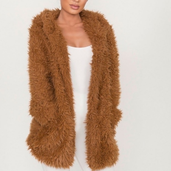 Softest Faux Fur Hooded Teddy Bear Jacket - Picture 5 of 5